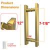 LVYIHAN Titanium Gold Square Barn Door Handles 12"/16"/18"/24"/36"/48"/59'', Pull Push