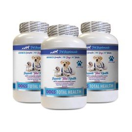 PET SUPPLEMENTS Dog Eye Solution - Dog Total Health Complex - Eye Teeth Hair Joint Support - Advanced - Vitamin e for Dogs Oral - 3 Bottles (180 Tablets)