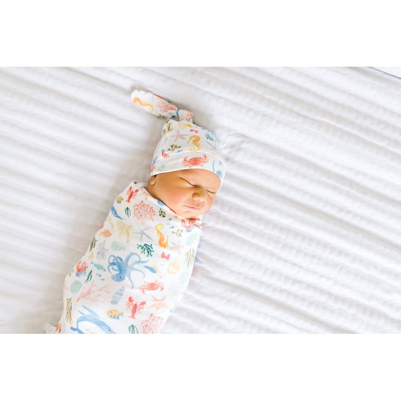 Copper Pearl - Gorro de bebé con nudo superior, elástico,