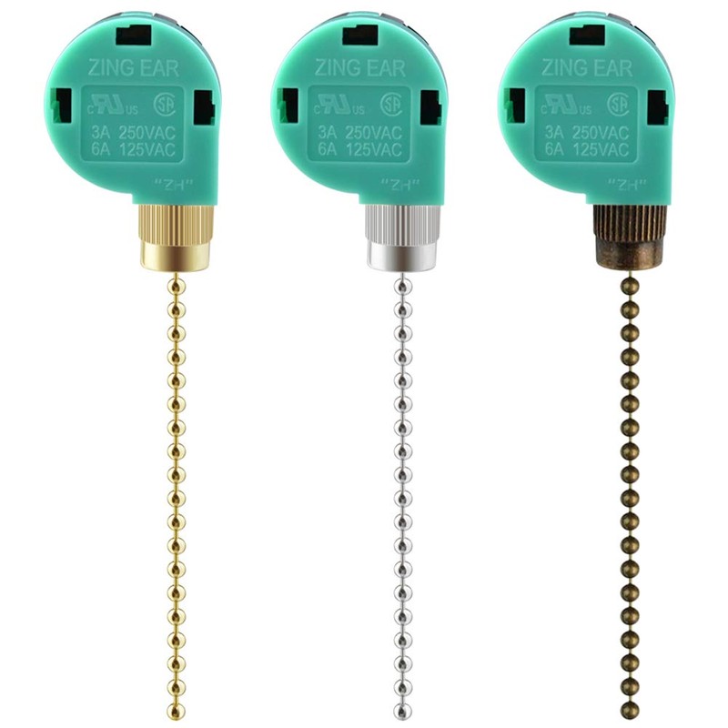 Topbuti 3 Pack Ceiling Fan Switch 3 Speed 4 Wire