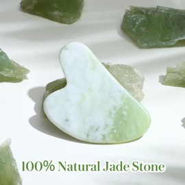 rosenice Gua Sha Facial Tools Guasha Tool Gua Sha Jade Stone for Face Skincare Facial Body Tensions Reduce Puffiness Festive Gifts Mint Green