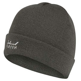 Island Green IGHAT2025 Mens Lined Winter Thermal Golf Beanie Hat, Charcoal, One Size