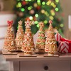 5 Pcs Christmas Gingerbread Tree Table Decorations Wooden Decor