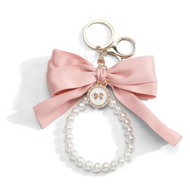 Colorful Bow Pearl Keychain Accessory, Birthday Gifts for Mum, Gifts for Sister, Cute Keyrings for Women, Friend Gifts, Bag Charm, Couples Gifts, Friendship Gifts