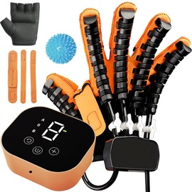 FGNJJKL Rehabilitation Robot Gloves Hemiplegia Hand Stroke Recovery Equipment with 3 Training Modes, Robot Hand Glove Finger Trainer with Strength Adjustment