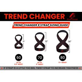 Trend Changer - Correa de elevación acolchada con figura 8, correas de levantamiento de pesas, correas de levantamiento de pesas, correas de barra de eje Strongman, muñequeras para levantamiento de