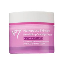 No7 Menopausal Skincare Nourishing Overnight Cream - Moisturizing Hyaluronic Night for Dry and Sensitive Skin Skin Strengthening Lipid Ceramides + Soy Isoflavones (50ml) / No7 갱년기 스킨케어 영양 오버나이트 크림 - 건조하고 민감한 피부를 위한 수분 히알루론 나이트 피부 강화 지질 세라마이드 + 대두 이소플라본 (50ml)