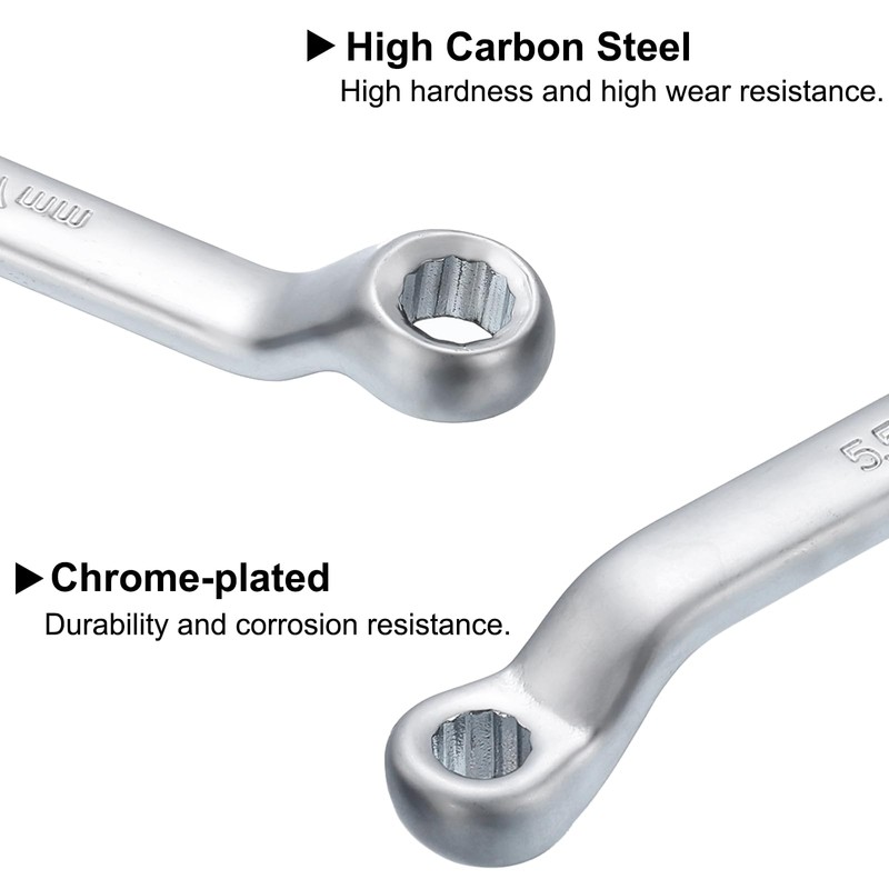 sourcing map 2pcs Offset Double Box End Wrench 5.5mm x
