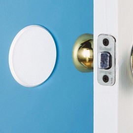 Wideskall White Round Door Knob Wall Shield Self Adhesive Protector (Pack of 10)