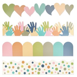 FAMALL 91.8 Ft Boho Bulletin Board Borders Classroom Decor 80 PCS Colorful Border Trim Decorate Bulletin Boards, Walls, Desks, Windows, Doors, Lockers, Schools, Classrooms, Homeschool, Offices