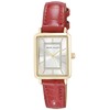 Anne Klein AK/3820 Women's Crocodile Embossed Glitter Accents Watch, Red/Gold,