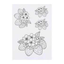 4 x 'Strawberry Plant' Temporary Tattoos - Water Resistant, Skin-Safe, Non-Toxic Transfers, Mixed Sizes (TO00076202)