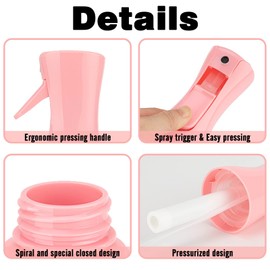 Zuhose Continuous Spray Bottle, 6.8OZ /200ML Hair Mister Spray Bottle, Mist Spray Bottle for Hair, Fine Mist Water Spray Bottle for Salons,Barber, Plants, Skin Care, Cleaning(Pink,1 Pack)