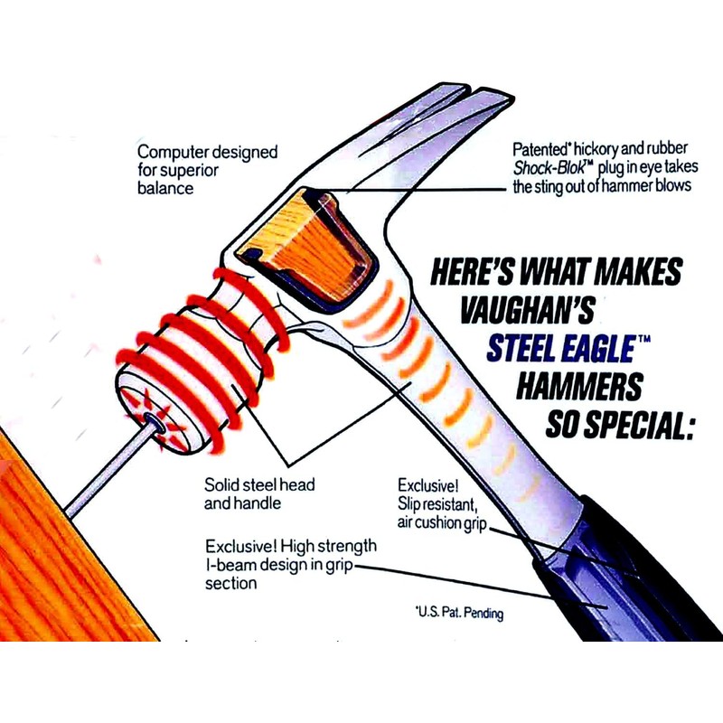 VAUGHAN Steel Eagle Curved Claw Hammer, Made In The USA,