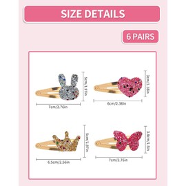 BNREOZA 6 Pairs Cute Star Hair Clips Glitter Fashion Hair Clips Metal Hair Clips for Girls Snap Hair Clips Styling Y2k Women Girls Party Birthday Gifts