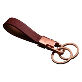 Cerbery Leather Keyring with Rings and Gift Box Bcada, Gold