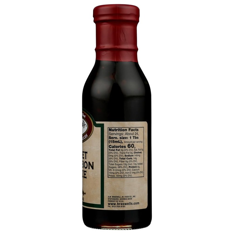 Braswell Sweet Bourbon Glaze 12 oz. Bottle (Pack of 6)