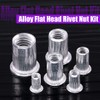 Swpeet 160Pcs Aluminum Alloy Flat Head Rivet Nut Kit, Including
