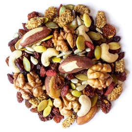 Organic Power Snack Mix, 4 Pounds — Raw and Non-GMO Trail Mix Contains Goji Berries, Golden Berries, Mulberries, Raisins, Brazil Nuts, Cashews, Walnuts, Pumpkin Seeds, Sunflower Seeds. Vegan Superfood