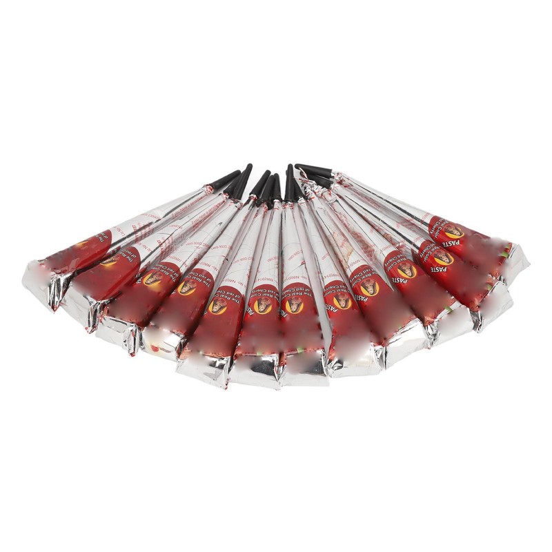 12pcs 25g Temporary Tattoo Paste Cone Shaped Lasting 5 to