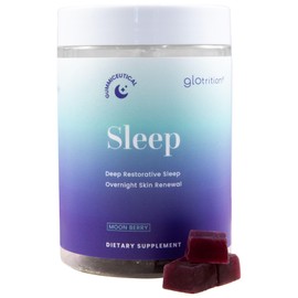 Glotrition Beauty Sleep Gummy | Deeper, Higher Quality Sleep | Rejuvenate & Moisturize Skin at Night | Non-Habit Forming with Natural Ingredients | 60 Gummies