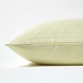 HOMESCAPES Sage Green Pure Egyptian Cotton Euro Size Pillowcase 60 x 60 cm 330 TC 500 Thread Count Percale Equivalent Satin Stripe Pillow Case with Zip