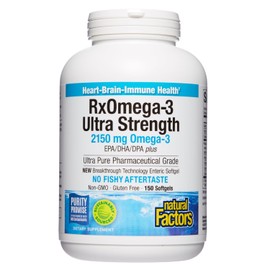 Natural Factors RxOmega‑3 Maximum Triple Strength 900 mg – 150 Softgels con EPA/DHA Elevados para Salud Cardiovascular y Cerebral
