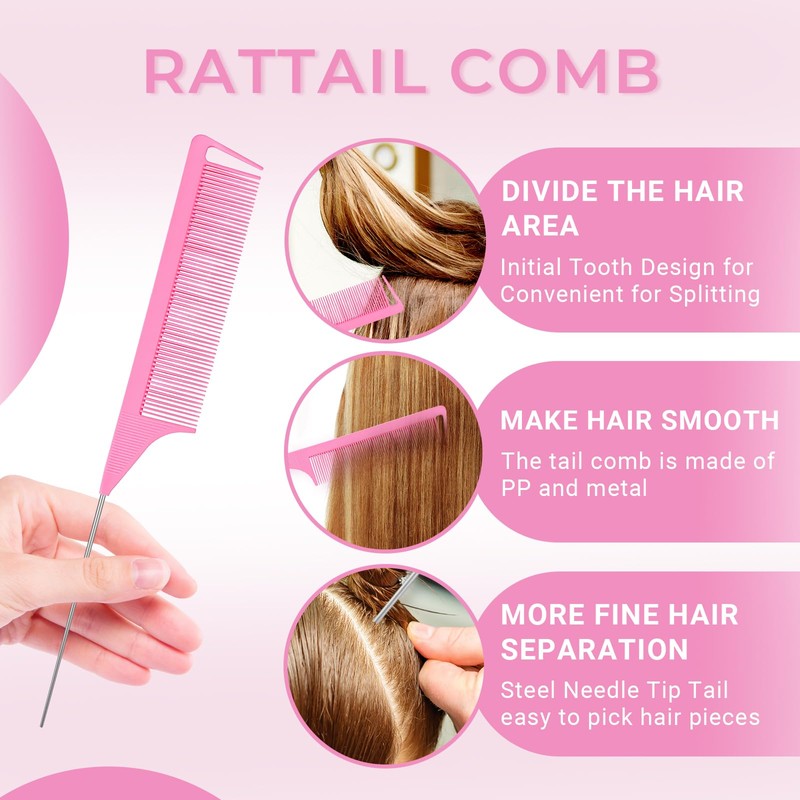 Wosyoodo Topsy Tail Hair Tool, Pink Hair Loop Pull Through