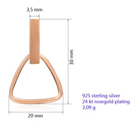 NOBEL Jewellery Earrings Triangle 925 Sterling Silver Geometric, Silver, Crystal