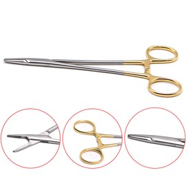 Angzhili Dental Needle Holder,Needle Driver with TC Inserts,Surgical Needle Holder Locking with Gold Plated Handle (6.3 inch)
