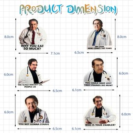 6 Pcs Dr Now Fridge Magnet - Funny Kitchen Fridge Magnet, Decorative Refrigerator Magnets, Motivational Diet Helper with Classic Quote, Cute Fun Magnetic Accessories for Refrigerator, Lockers & Car