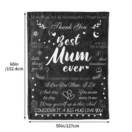 CadeauJoie for Mum, Mum Gifts, Super Soft Blanket for Mum Birthday Gifts from Daughter and Son on Birthday, Christmas, Thanksgiving Day, Mother's Day