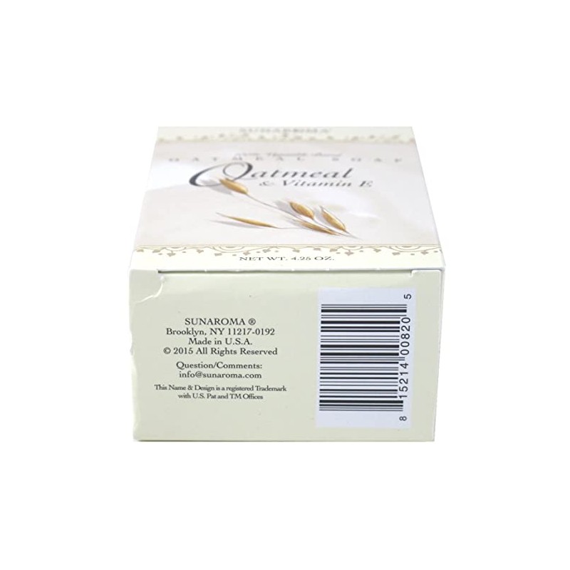 Sunaroma Soap Oatmeal & Vitamin E Bar 4.25 Ounce Boxed