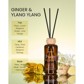 M&SENSE Ginger Ylang Ylang Scent Diffuser | 6.3 fl oz Home Fragrance Diffuser with Long Lasting Scent, Non-Toxic Oil Reed Diffuser Set, Stress Relief Aromatherapy Diffuser Gift for Men & Women