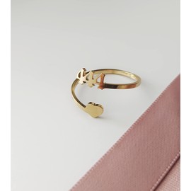 AJRUIER Angel Number Rings 111 222 333 444 555 666 777 888 999 Women Girls Adjustable Dainty Gold-Plated / Silver Plated Numerology Tarnish Resistant Rings, Stainless Steel