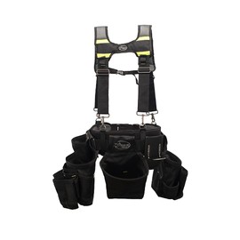 Dead On Tools - 1680 Denier Poly Framer’s Tool Belt with Suspenders (HDP369857),Black