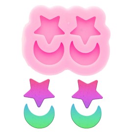 Mini Moon Star - Molde de resina de silicona para bricolaje y fundición de joyas epoxi - arete de mujer, colgantes, collares y manualidades