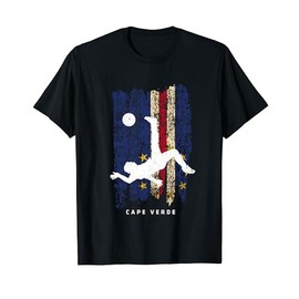 Cape Verde Flag T-Shirt Soccer Player Silhouette