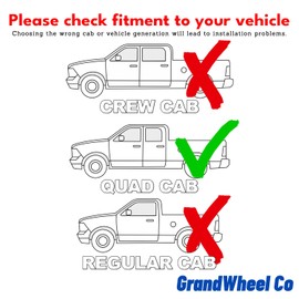 GrandWheel Co Smoke Tinted in-Channel Side Window Vent Visor Deflectors Rain Guards Compatible with Dodge Ram 1500 2019-2025 Quad Cab - 4pcs. GW0949