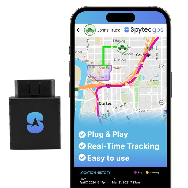 Spytec Anti-Theft Plug-in Car GPS Tracker, Real-Time 1 Second Updates,