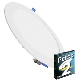 LED ATOMANT Pack of 2 LED Recessed Downlight Round Flat 20 W 220 mm 1800 lm Neutral White Colour (4500 K) Driver Included