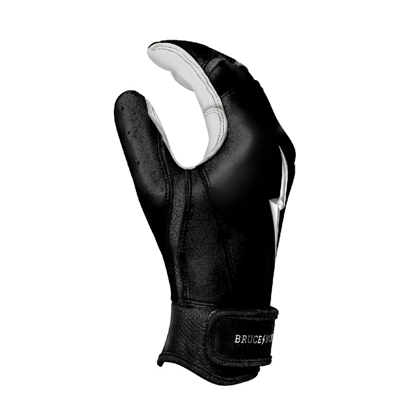 BRUCE BOLT Chrome Series Short Cuff Black Batting Glove -