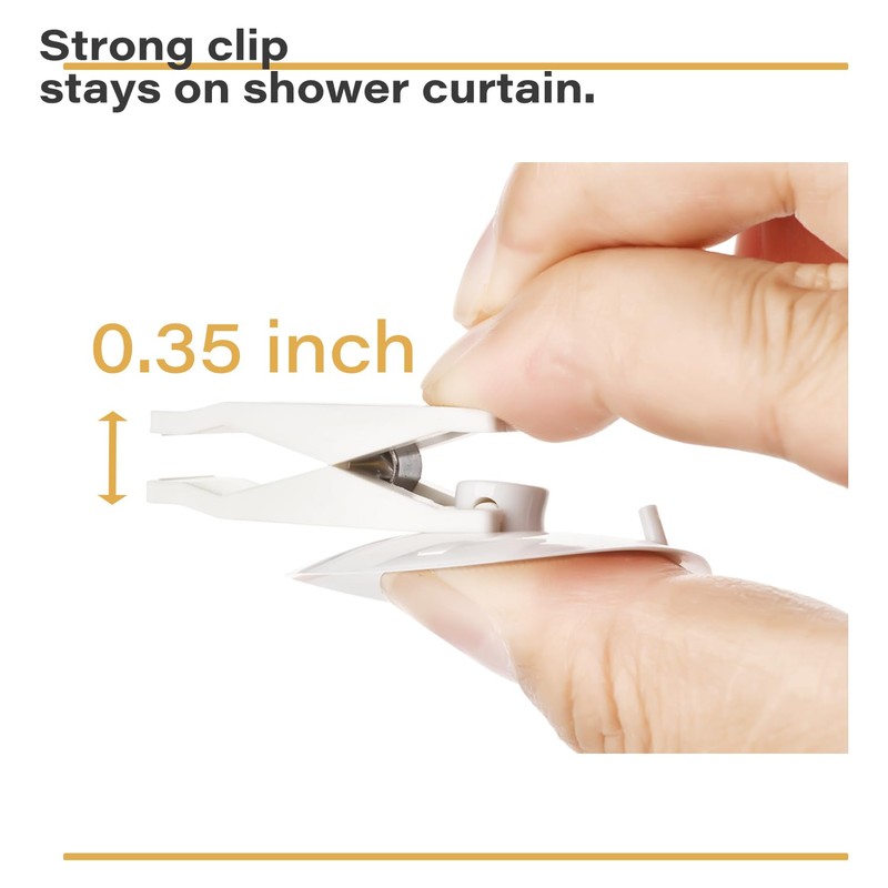 6 Packs Shower Curtain Clips with Suction Cup to Prevent