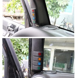 Left Hand Side A-pillar Switch Panel Pod with 4 Rocker Switches Replacement for Wrangler JK 2007-2010 Unlimited,Independent Control,LED Indicator Light (07-10)