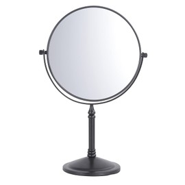 DOWRY Makeup Mirror 10x Magnification Vanity Mirror Tabletop Two-Sided Swivel Matte Black