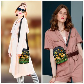 sagacitrix Sunflower Crossbody Purse for Women Casual Cell Phone Bag Waterproof Shoulder Bags Travel