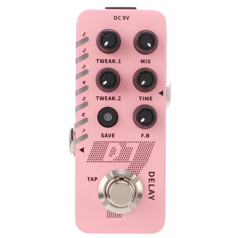 Digital Delay Pedal Metal Pink Guitar Looper Effect Pedals with