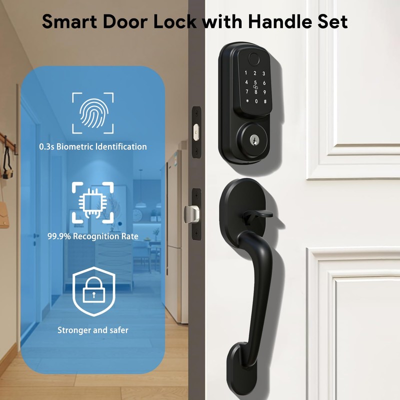 Keyless Entry Door Lock with Handle Set, Keyless Entry Door