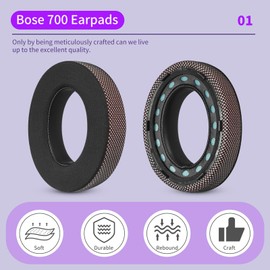 JHK Upgraded Cooling Gel Replacement Earpads for Bose 700 (NC700) Wireless Headphones, Optimized Heat Dissipation and Enhanced Breathability, Added Thickness (Pink)