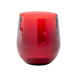 Caspari Acrylic 12oz Tumbler Glass in Cranberry - Set of 2